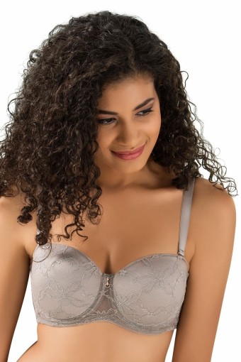 LEJARDİN - Lejardin Kadın Toparlayıcı Straplez Sütyen Dantelli Puff Cup (1)