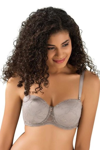 LEJARDİN - Lejardin Kadın Toparlayıcı Straplez Sütyen Dantelli Puff Cup