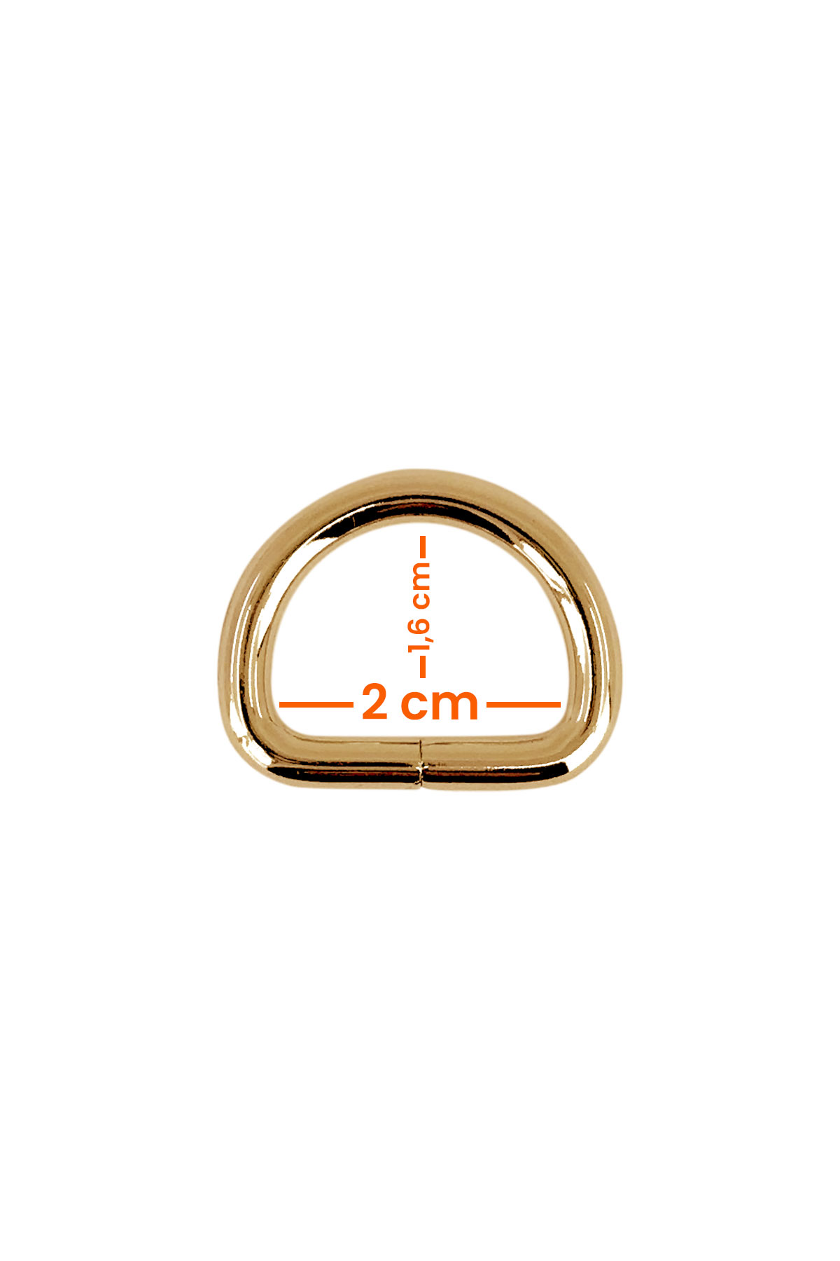 Likya 2.5cm-1.6cm-4mm D Halka Açık Altın - Thumbnail