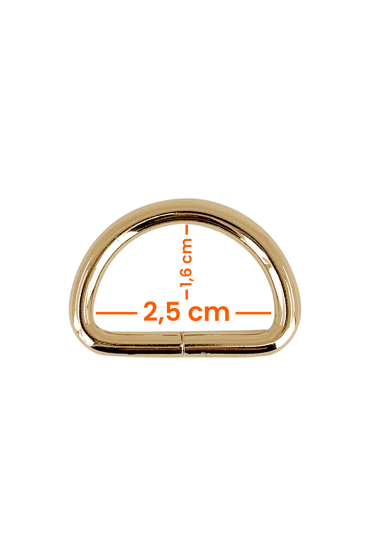 Likya 2cm-1.6cm-4mm D Halka Açık Altın - Thumbnail