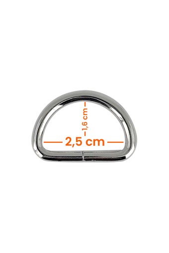 LİKYA HOBİ - Likya 2cm-1.6cm-4mm D Halka Nikel