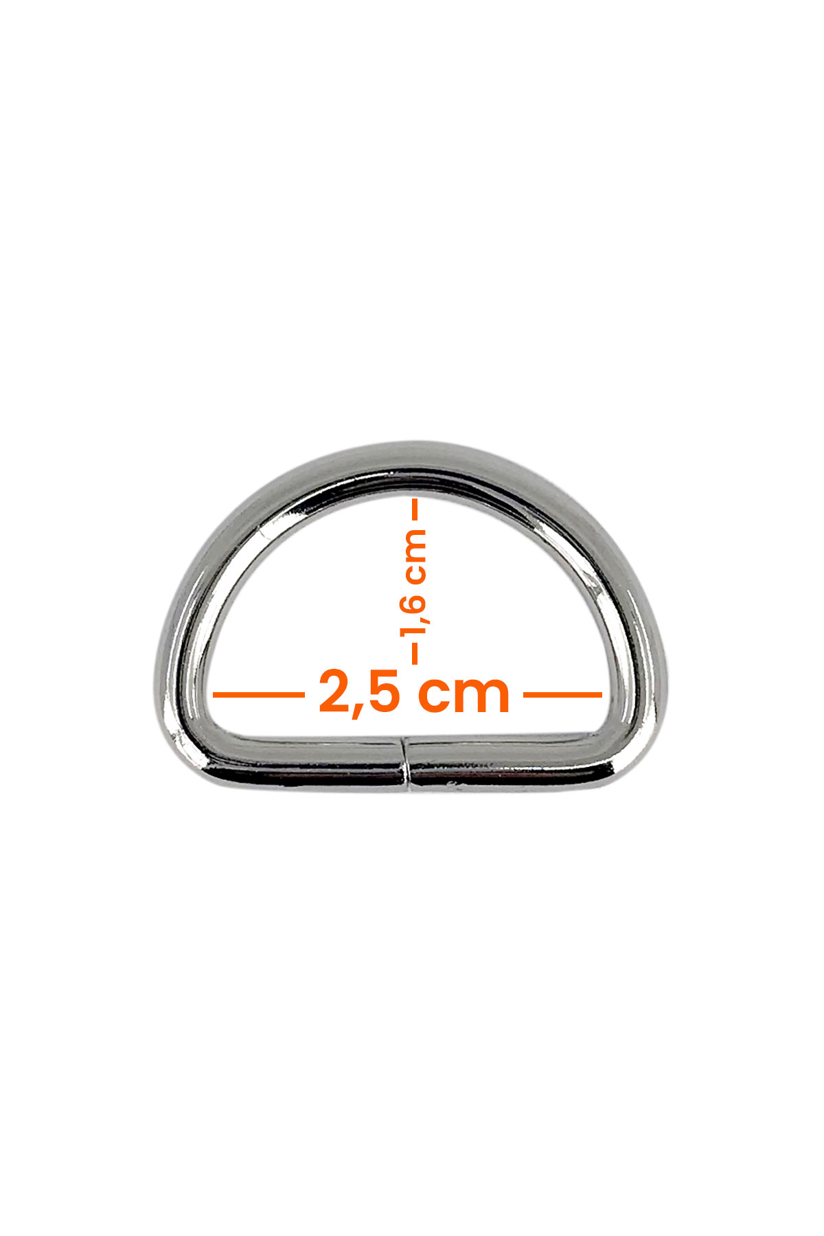 Likya 2cm-1.6cm-4mm D Halka Nikel - Thumbnail