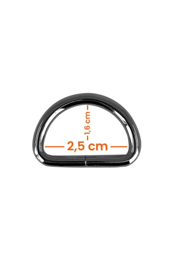 LİKYA HOBİ - Likya 2cm-1.6cm-4mm D Halka Siyah Nikel