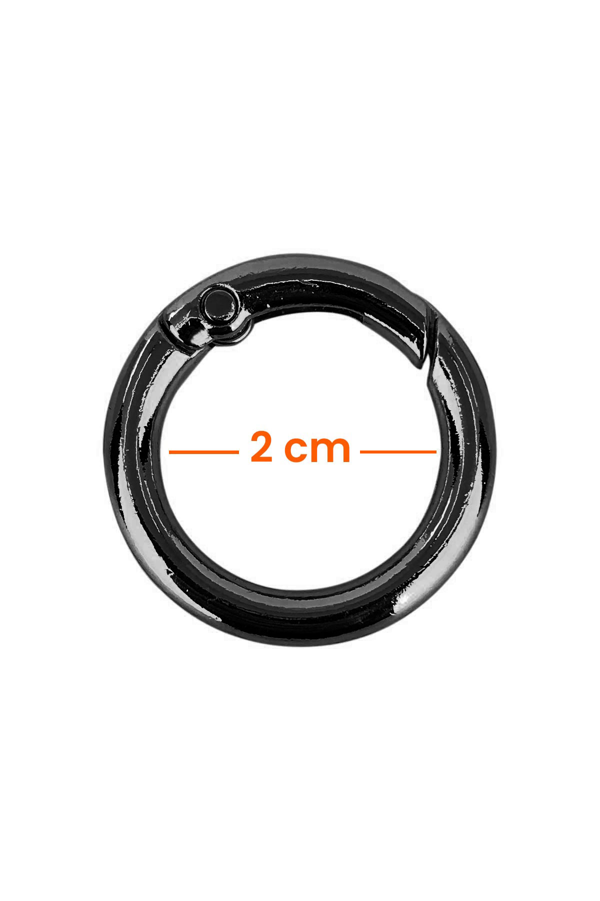 Likya 2cm-4mm Yaylı Halka Siyah Nikel - Thumbnail