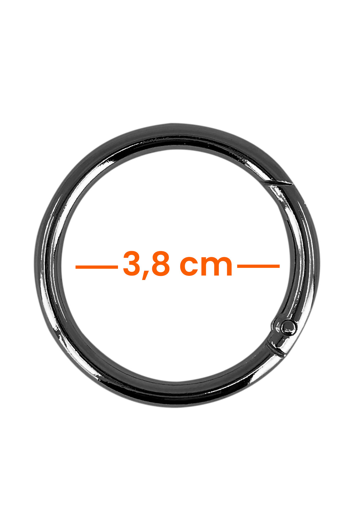 Likya 3.8cm-4.5mm Yaylı Halka Siyah Nikel - Thumbnail