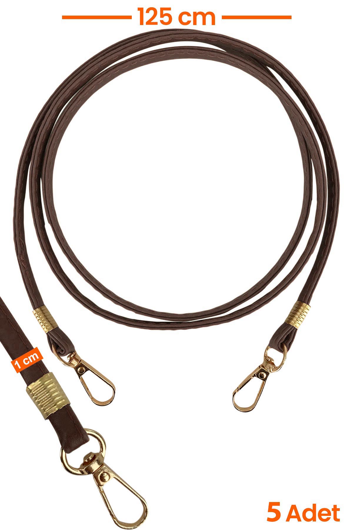 Likya Çanta Askısı Deri Klasik Model Gold Detaylı - Thumbnail