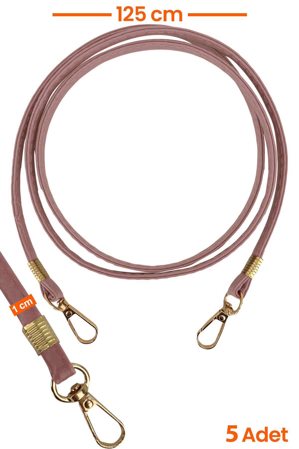 Likya Çanta Askısı Deri Klasik Model Gold Detaylı - Thumbnail