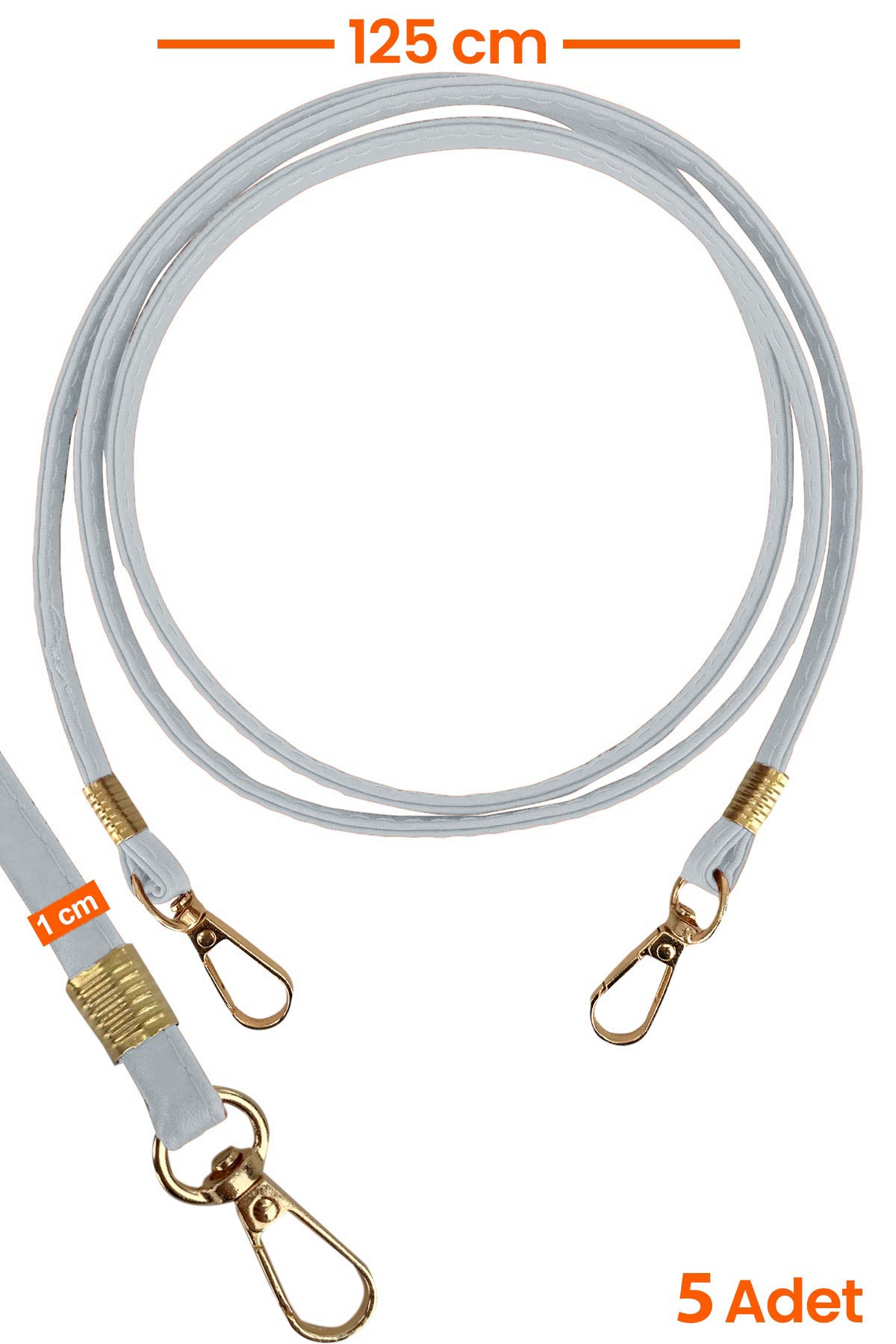 Likya Çanta Askısı Deri Klasik Model Gold Detaylı - Thumbnail