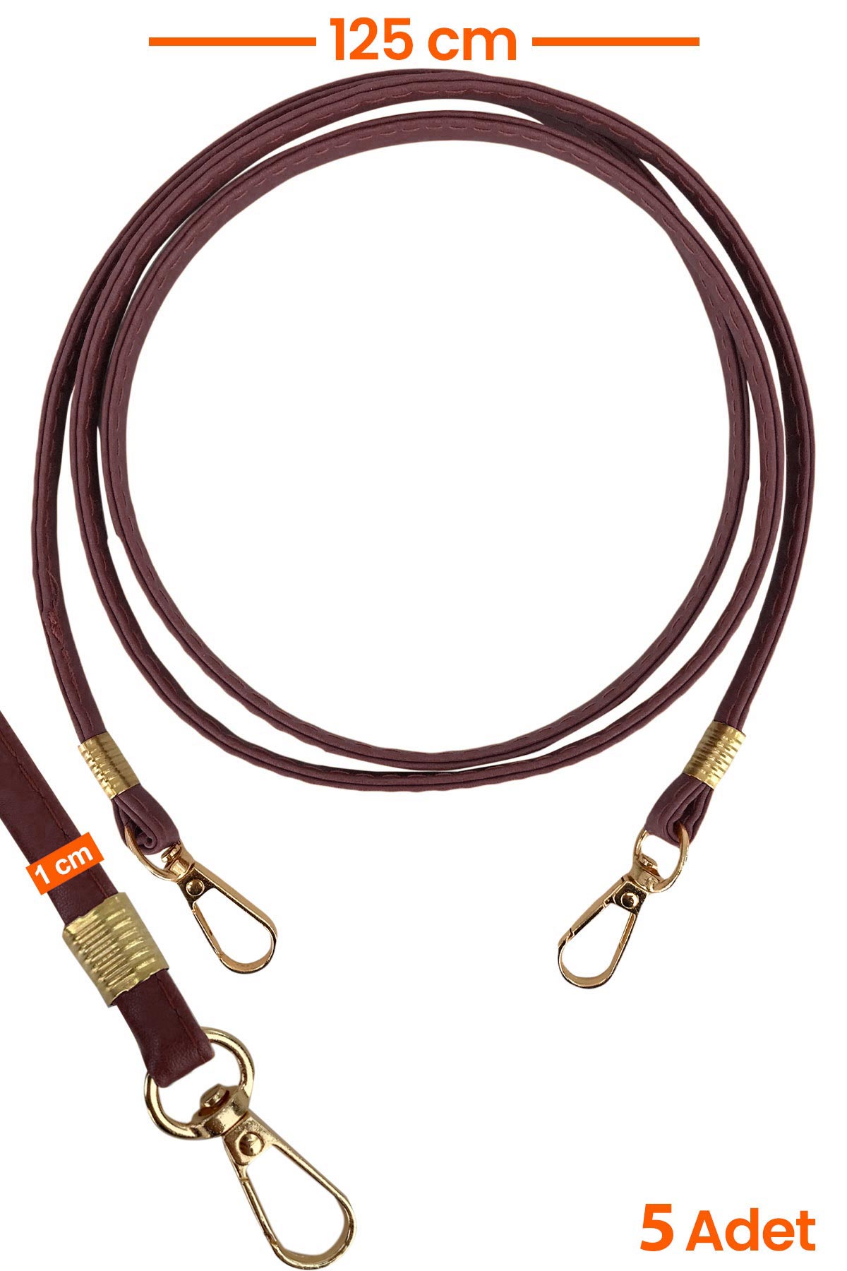 Likya Çanta Askısı Deri Klasik Model Gold Detaylı - Thumbnail