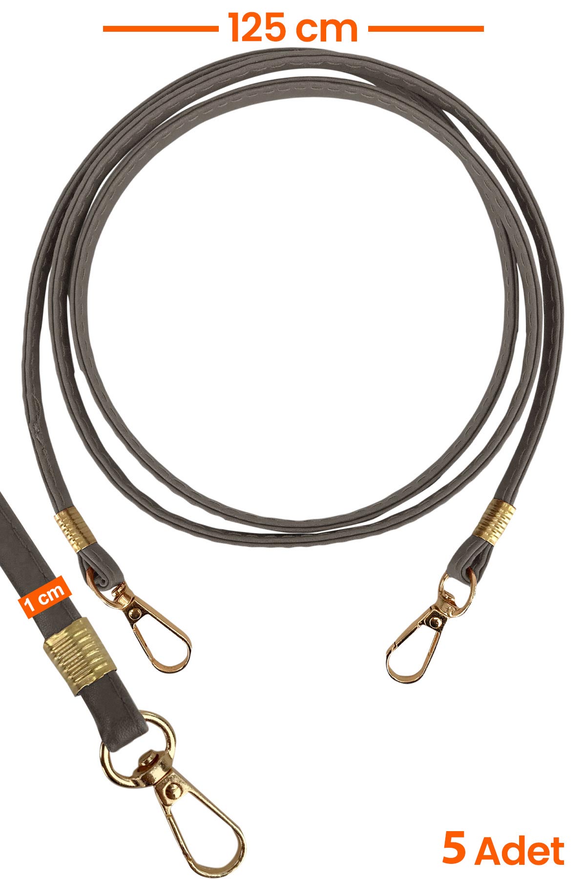 Likya Çanta Askısı Deri Klasik Model Gold Detaylı - Thumbnail