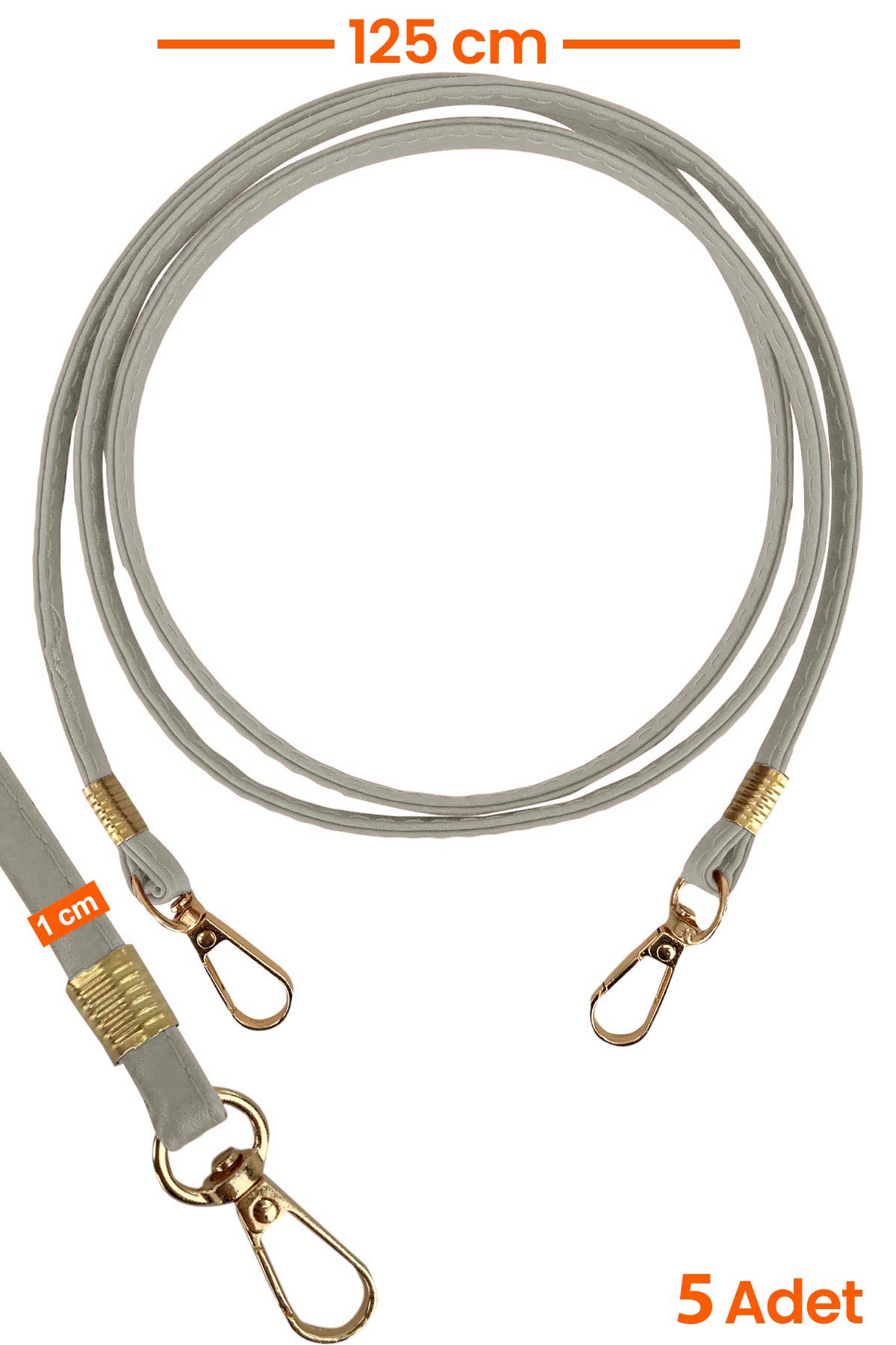 Likya Çanta Askısı Deri Klasik Model Gold Detaylı - Thumbnail