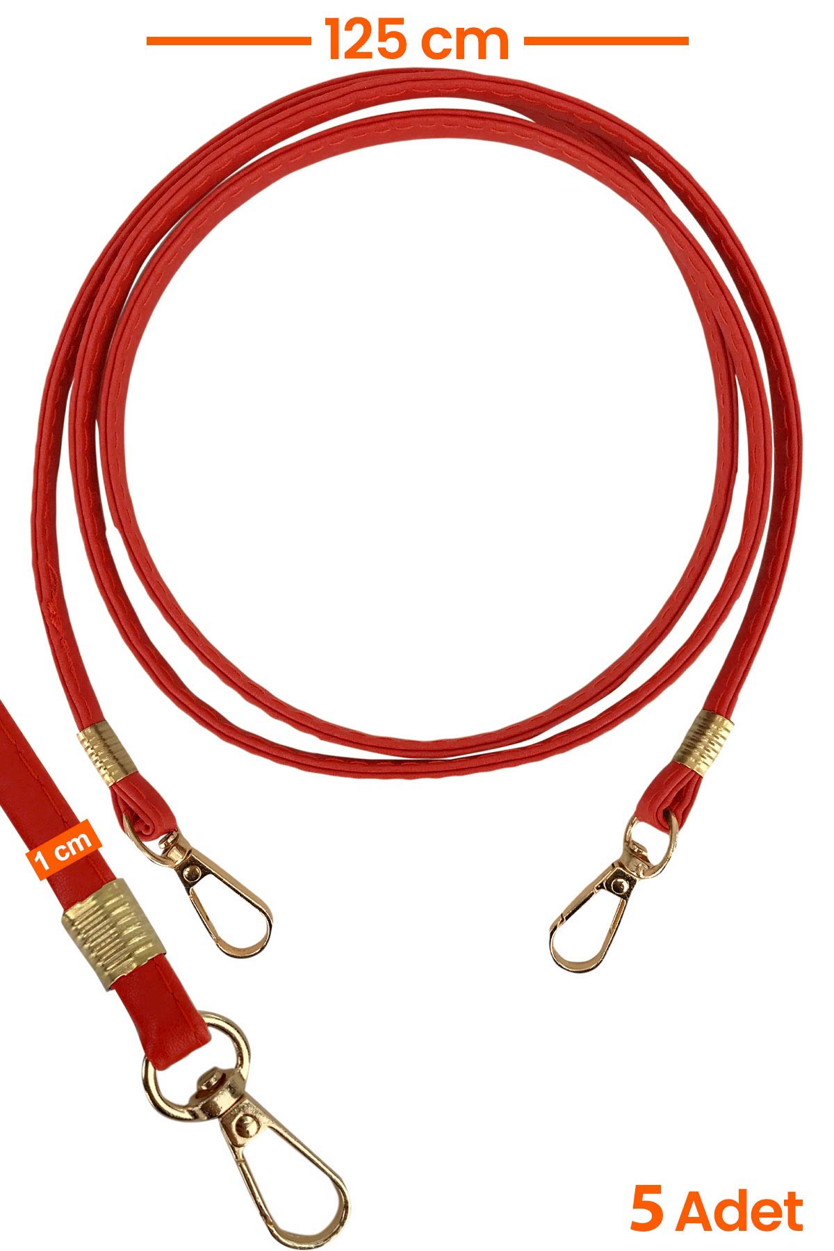 Likya Çanta Askısı Deri Klasik Model Gold Detaylı - Thumbnail