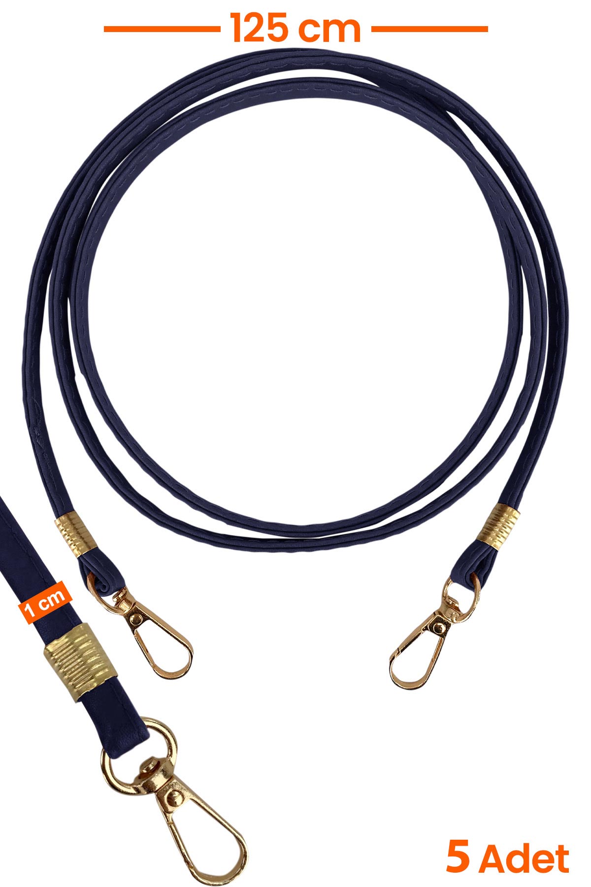 Likya Çanta Askısı Deri Klasik Model Gold Detaylı - Thumbnail