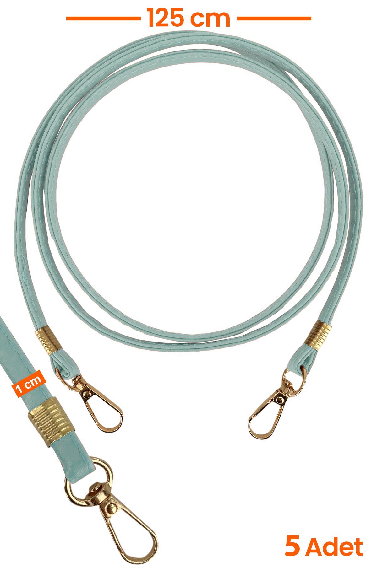 Likya Çanta Askısı Deri Klasik Model Gold Detaylı - Thumbnail