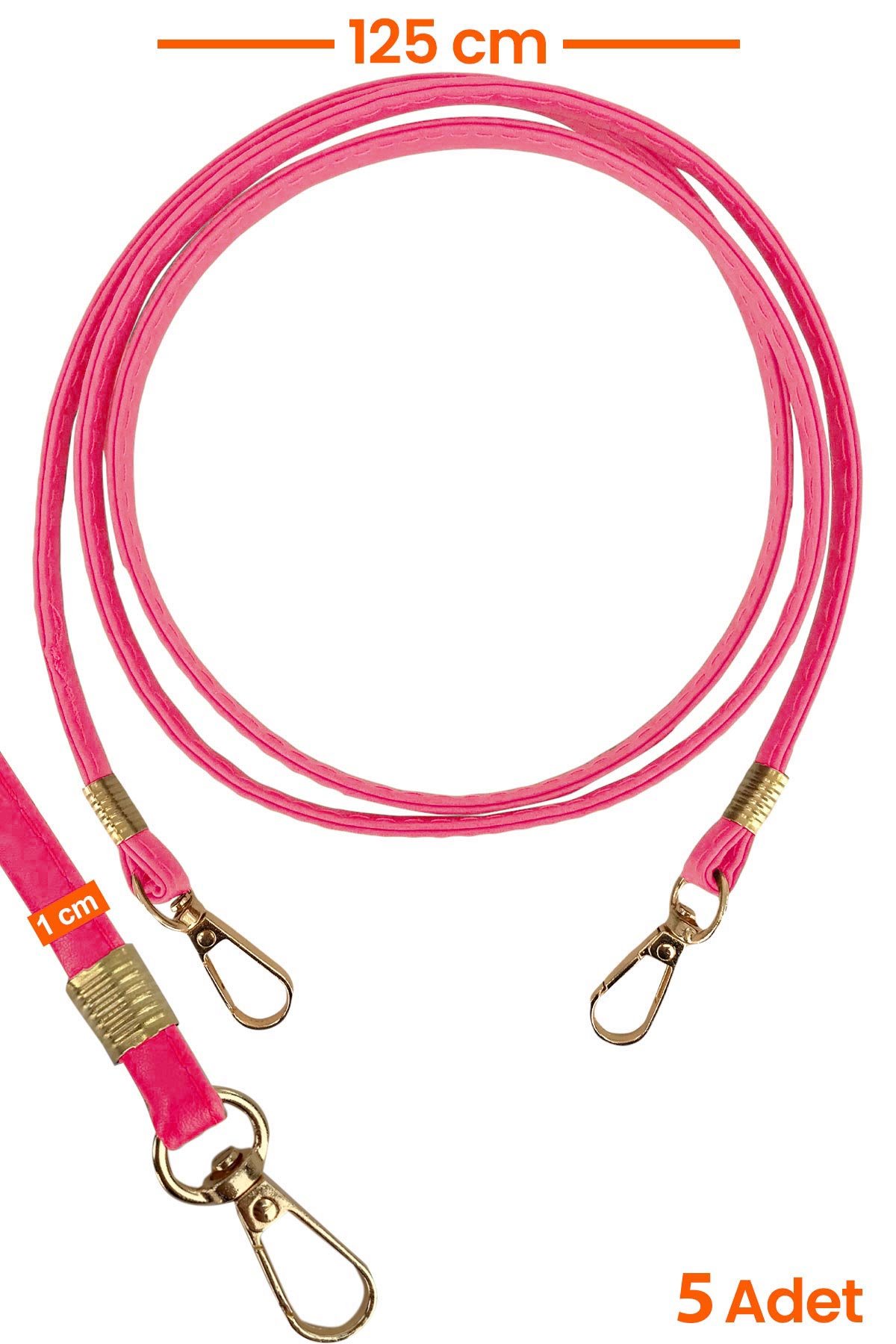 Likya Çanta Askısı Deri Klasik Model Gold Detaylı - Thumbnail