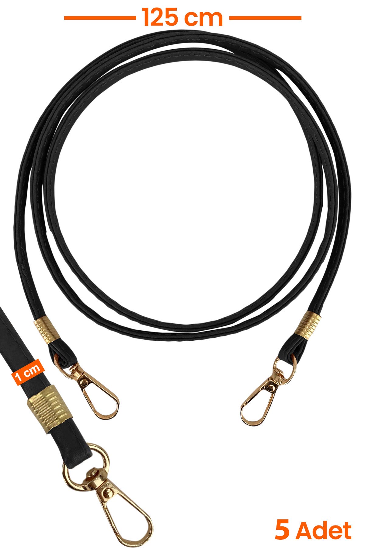 Likya Çanta Askısı Deri Klasik Model Gold Detaylı - Thumbnail