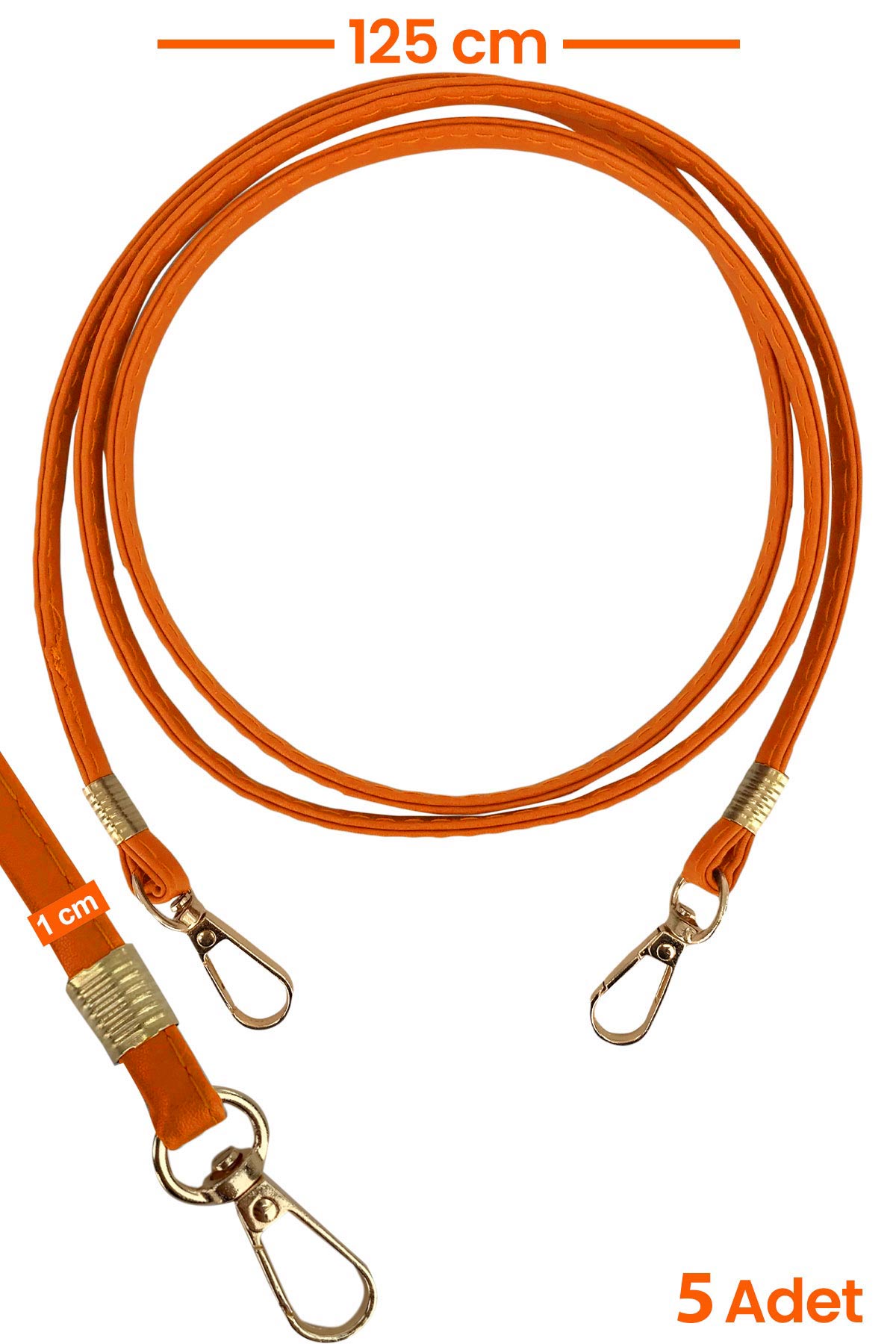 Likya Çanta Askısı Deri Klasik Model Gold Detaylı - Thumbnail