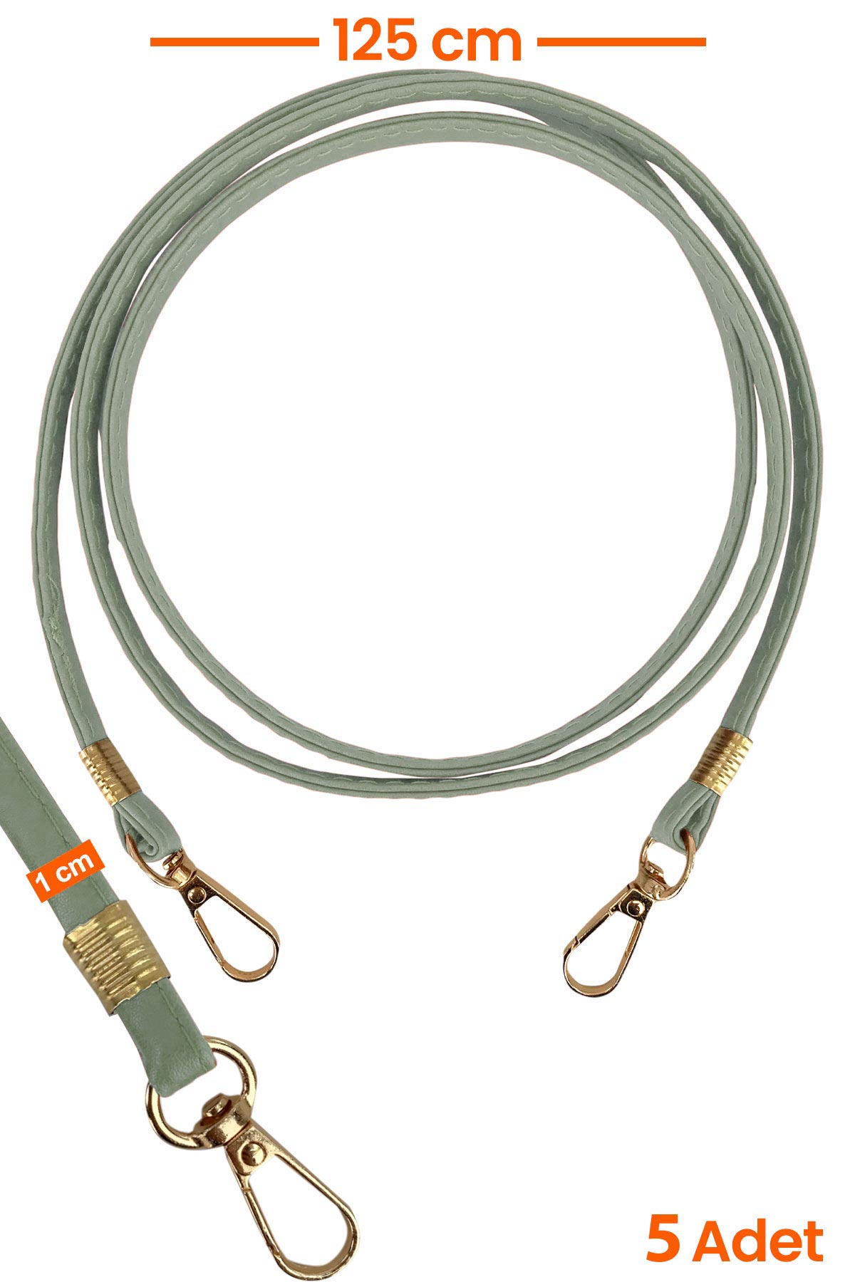 Likya Çanta Askısı Deri Klasik Model Gold Detaylı - Thumbnail