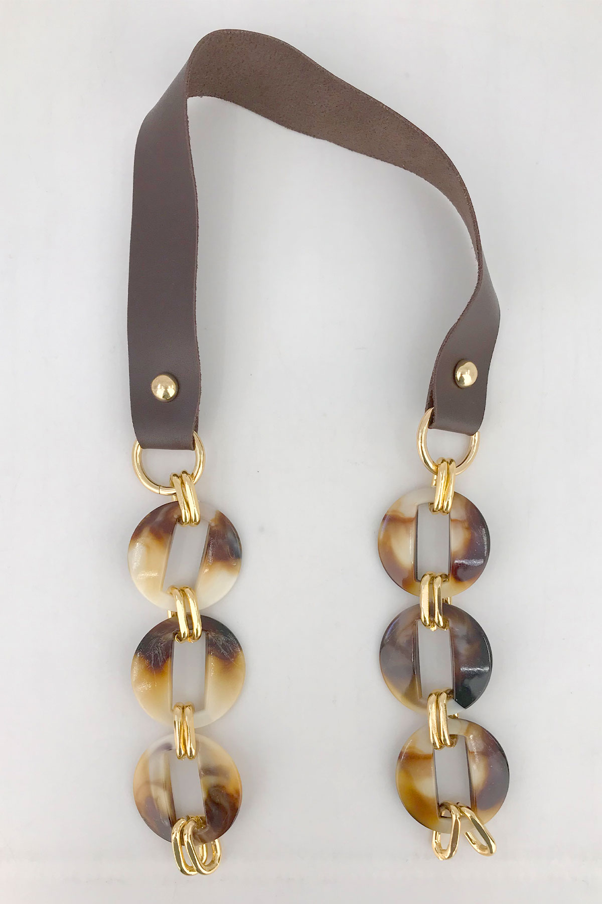 Likya Çanta Askısı Yuvarlak Model Akrilik Deri Detaylı 60 Cm - Thumbnail