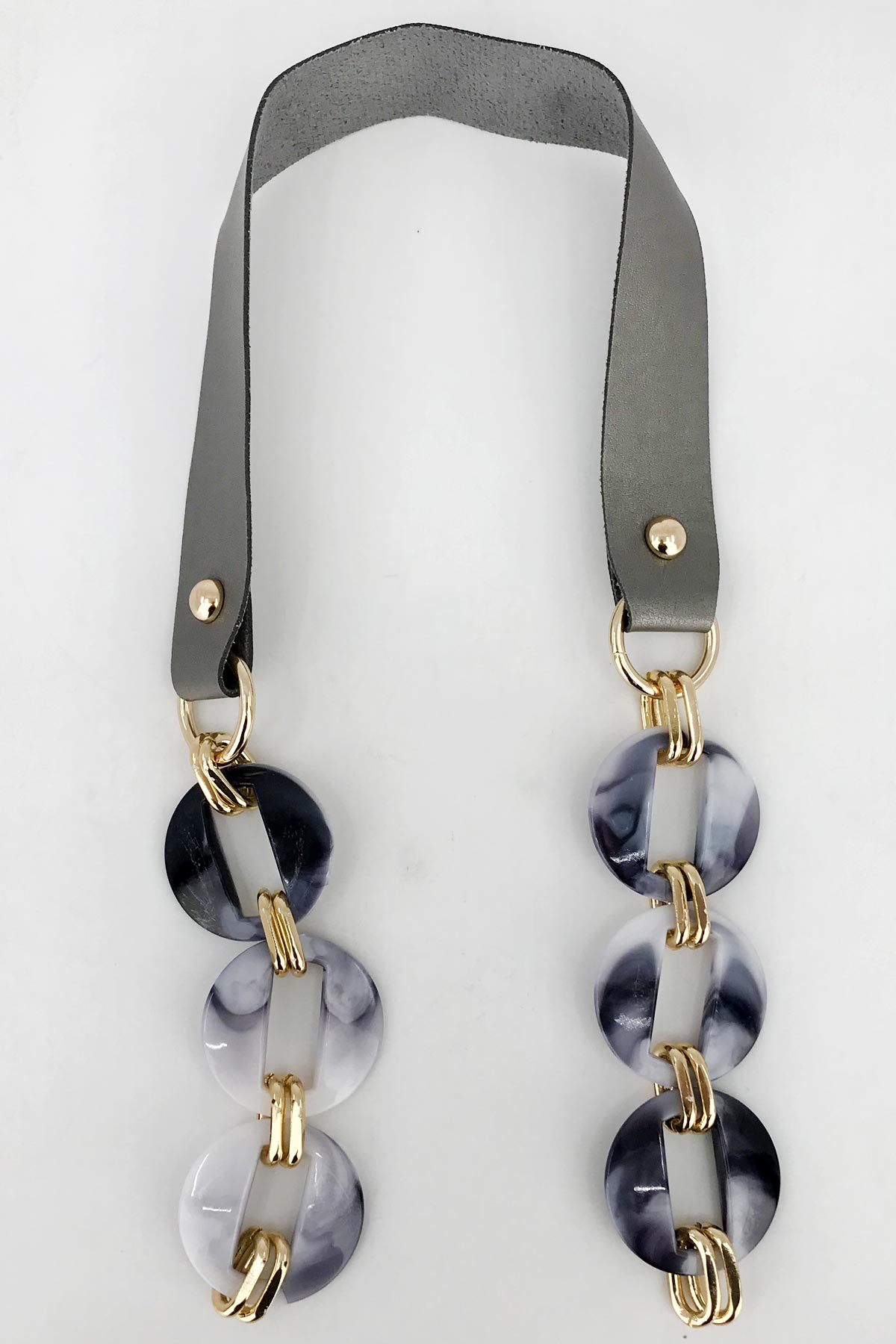 Likya Çanta Askısı Yuvarlak Model Akrilik Deri Detaylı 60 Cm - Thumbnail