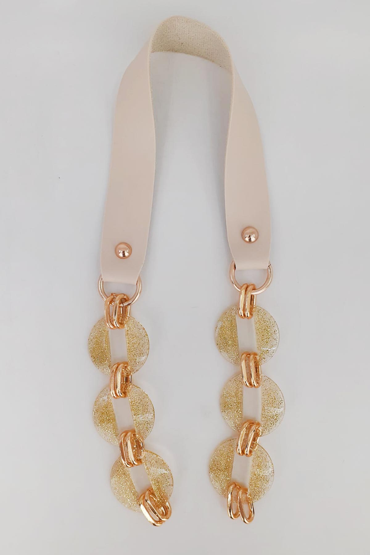 Likya Çanta Askısı Yuvarlak Model Akrilik Deri Detaylı 60 Cm - Thumbnail