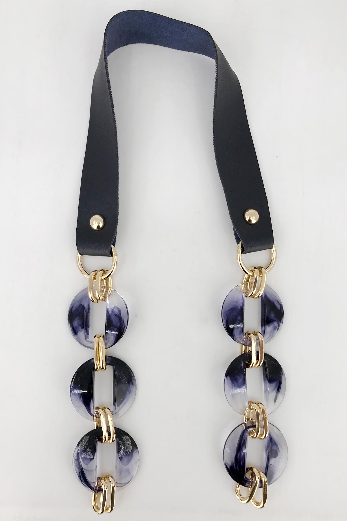 Likya Çanta Askısı Yuvarlak Model Akrilik Deri Detaylı 60 Cm - Thumbnail