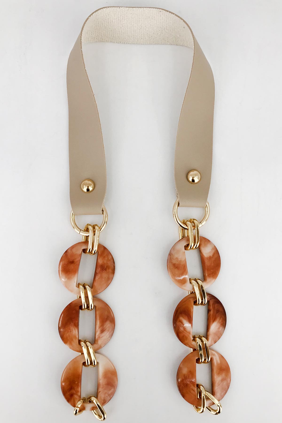 Likya Çanta Askısı Yuvarlak Model Akrilik Deri Detaylı 60 Cm - Thumbnail