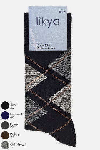 LİKYA ÇORAP - Likya Erkek Bambu Soket Çorap - Desenli LİKYA ÇORAP - Likya Erkek Bambu Soket Çorap - Desenli