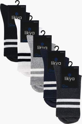 LİKYA ÇORAP - Likya Erkek Pamuklu Soket Tenis Çorabı - Çizgili (1) LİKYA ÇORAP - Likya Erkek Pamuklu Soket Tenis Çorabı - Çizgili (1)