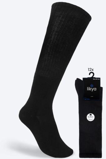 LİKYA ÇORAP - Likya Erkek Dizaltı Çorap Sporcu Düz Desensiz Dikişsiz Taban Altı Havlu