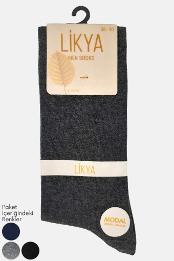 LİKYA ÇORAP - Likya Erkek Garson Modal Soket Çorap - Düz