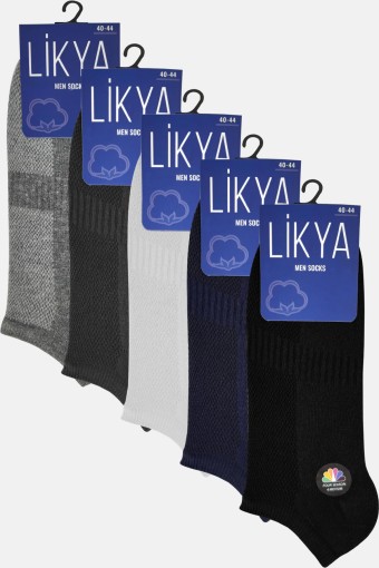 LİKYA ÇORAP - Likya Erkek Pamuklu Lastikli Patik Çorap - Düz