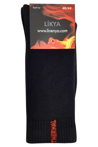 LİKYA ÇORAP - Likya Erkek Pamuklu Termal Soket Çorap - Yazılı (1)