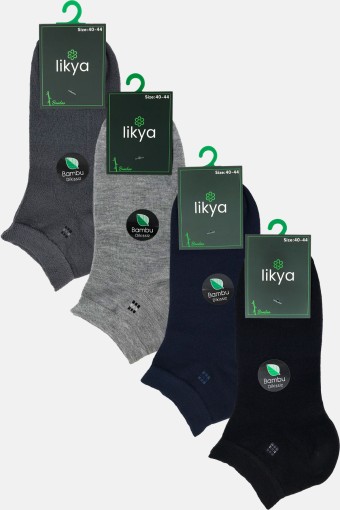 LİKYA ÇORAP - Likya Erkek Patik Çorap Desen 5 Bambu (1)