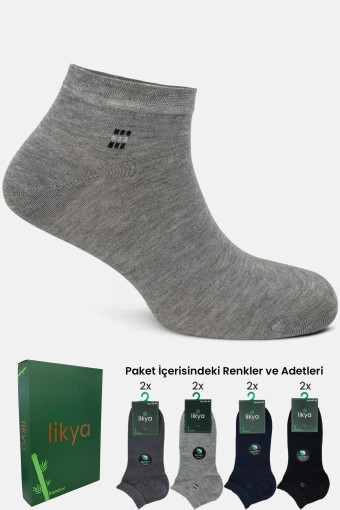 LİKYA ÇORAP - Likya Erkek Patik Çorap Desen 5 Bambu (1)
