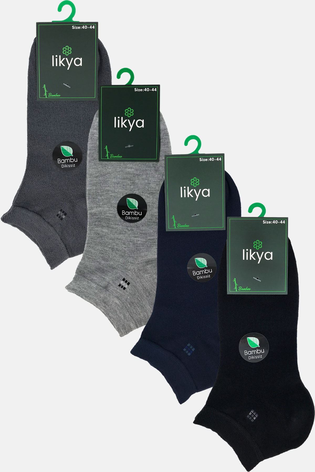 Likya Erkek Patik Çorap Desen 5 Bambu - Thumbnail