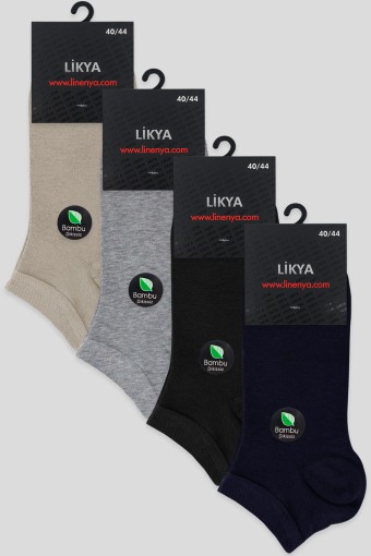 LİKYA ÇORAP - Likya Erkek Çorap Patik Bambu Düz (1)