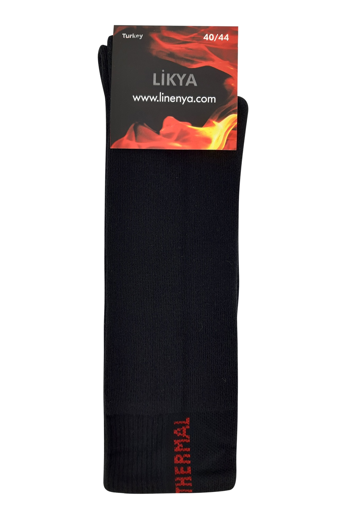 Likya Erkek Pamuklu Termal Diyabetik Dizaltı Çorap - Yazılı - Thumbnail