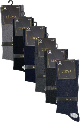LİKYA ÇORAP - Likya Erkek Çorap Soket Dikişsiz Pamuklu Desenli (1) LİKYA ÇORAP - Likya Erkek Çorap Soket Dikişsiz Pamuklu Desenli (1)