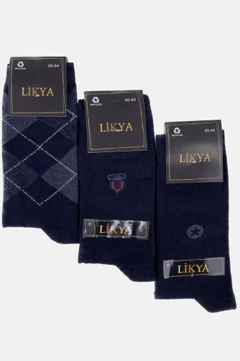 LİKYA ÇORAP - Likya Erkek Rejenere Soket Çorap - Desenli