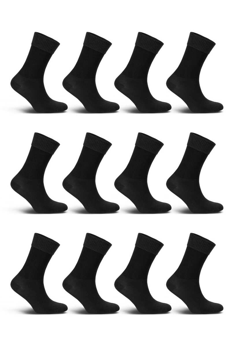 Likya Erkek Çorap Soket Diyabetik Lastiksiz Bambu Düz - Thumbnail