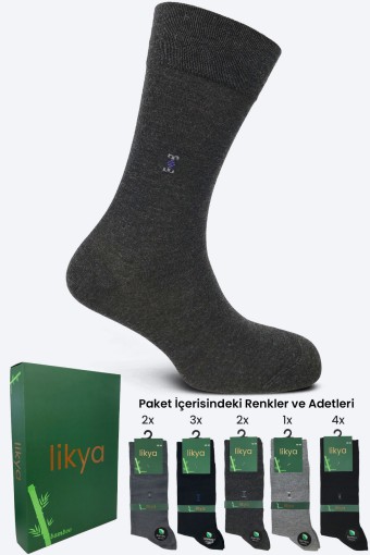 LİKYA ÇORAP - Likya Erkek Soket Çorap Bambu Yazlık Desenli
