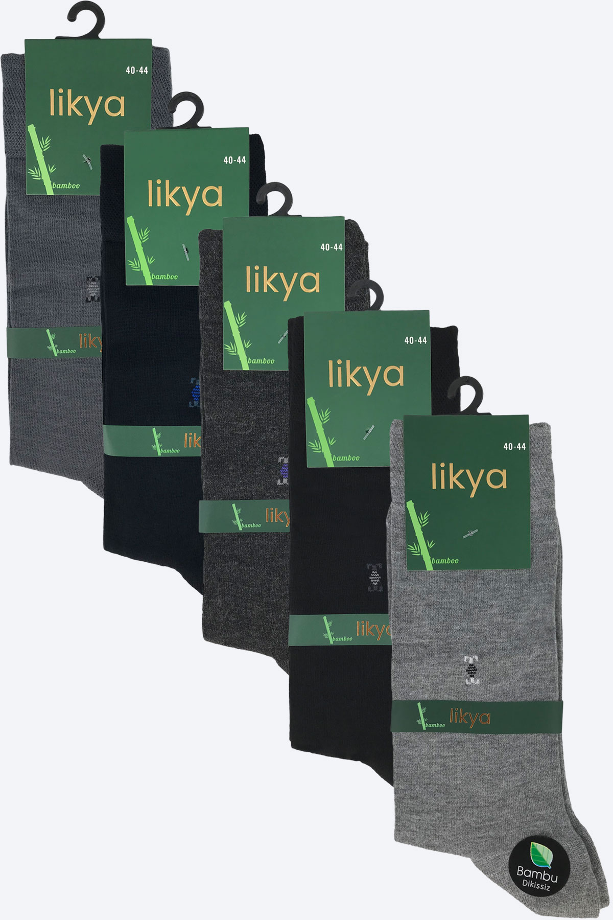 Likya Erkek Soket Çorap Bambu Yazlık Desenli - Thumbnail