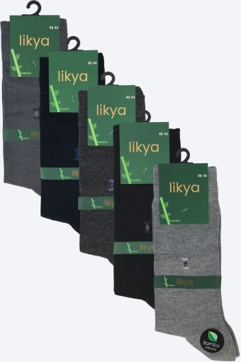 LİKYA ÇORAP - Likya Erkek Soket Çorap Bambu Yazlık Desenli (1)