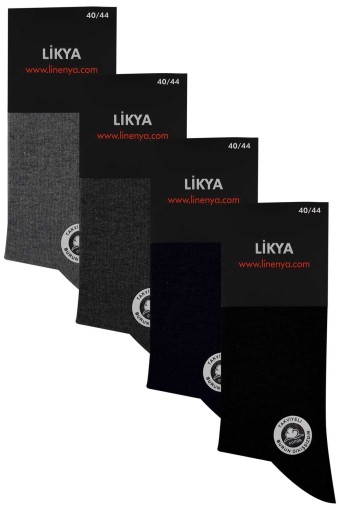 LİKYA ÇORAP - Likya Erkek Pamuklu Soket Çorap - Düz (1)