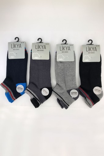 LİKYA ÇORAP - Likya Erkek Taban Altı Havlu Patik Çorap - Desenli (1)