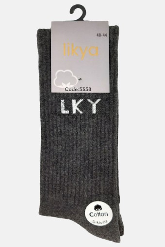 LİKYA ÇORAP - Likya Erkek Soket Tenis Çorabı Tabanaltı Havlu Yazılı LİKYA ÇORAP - Likya Erkek Soket Tenis Çorabı Tabanaltı Havlu Yazılı