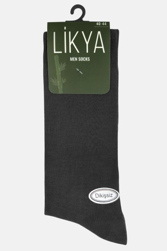 LİKYA ÇORAP - Likya Erkek Bambu Dikişsiz Soket Çorap Düz