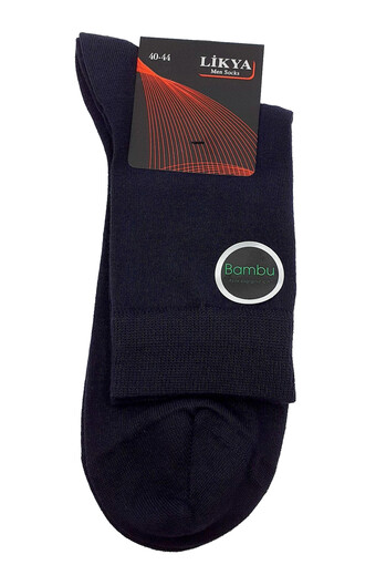 LİKYA ÇORAP - Likya Erkek Bambu Yarım Konç Çorap - Düz