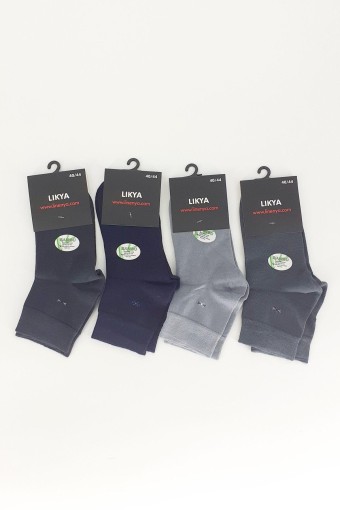 LİKYA ÇORAP - Likya Erkek Yarım Konç Çorap Desen 3 Bambu (1)